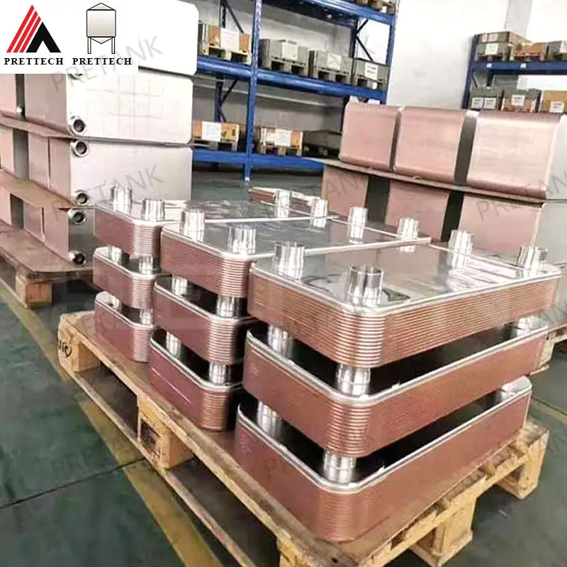 18KW Heat Surface Area 0.8M2 SS316 Brazed Plate Heat Exchanger For Heat Pump Evaporator