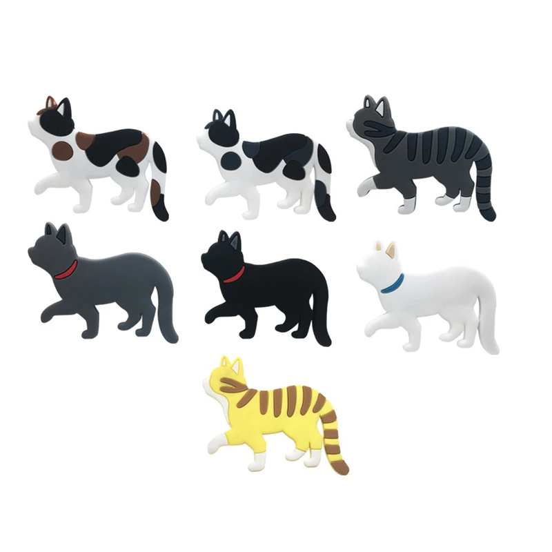 Walking Cat Refrigerator Magnetic Hook Cute Cartoon Animal Design Tail Bendable Bathroom Kitchen Home Holiday Decorations