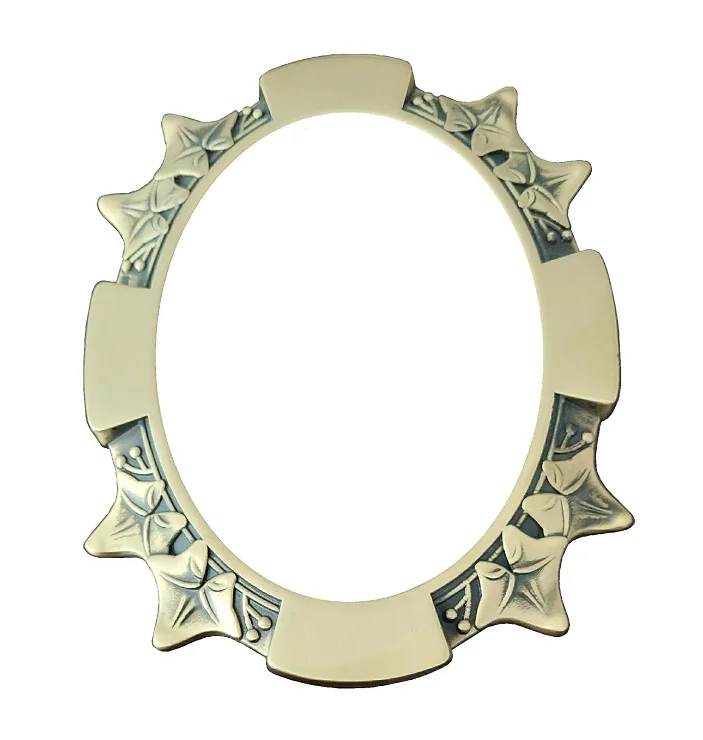 
9 x 12 cm brass oval photo frame for tombstone 