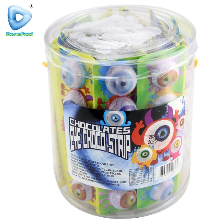 Hot Sale Wholesale Mini Halloween Eyeball Sweet Chocolate With Biscuit
