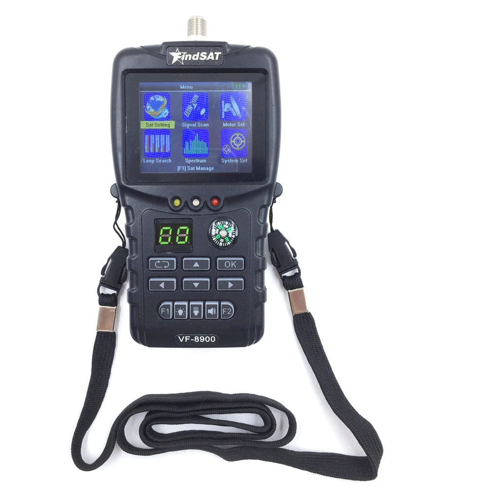 VF-8900 DVB-S2 Satellite Finder 1000mA Battery MPEG4 Sat Finder Meter 2.4 inch LCD HD Digital Satfinder vs freesat v8 finder