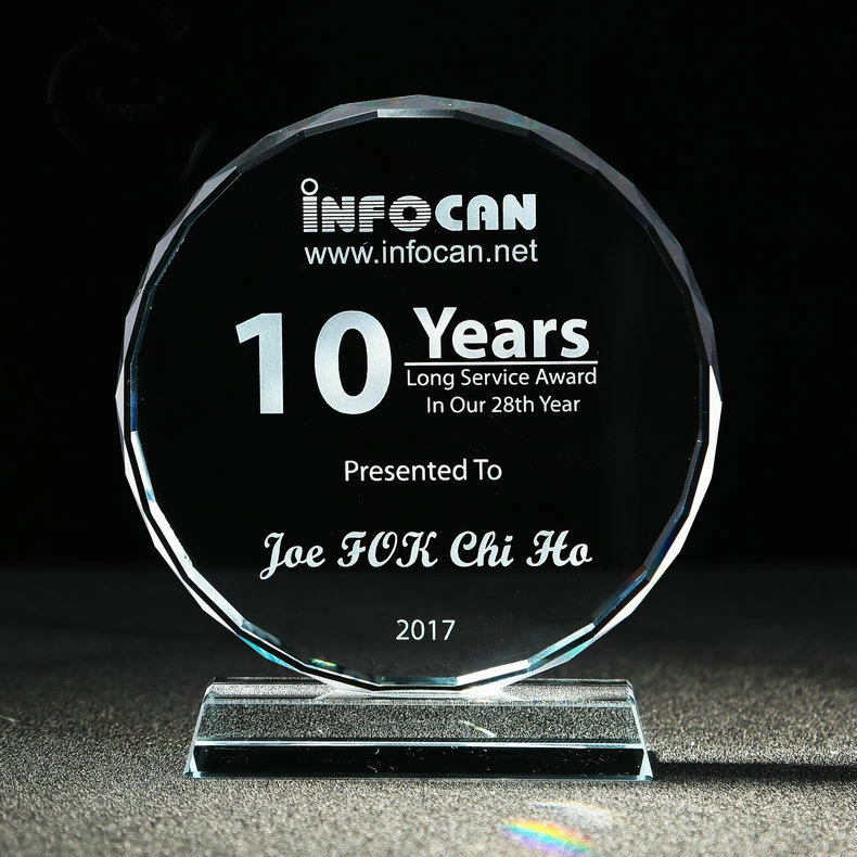 Customized Prestigious Engraved Crystal Awards Blank Glass Award Trophy