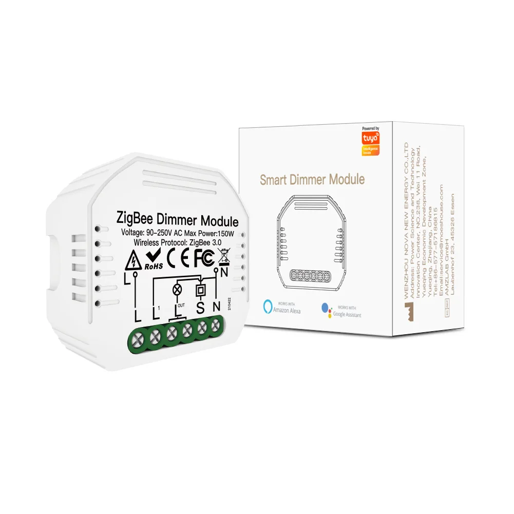 2024 Zigbee SCR dimming controller smart home mini switch with two way relay light-dimmer function Alexa google home