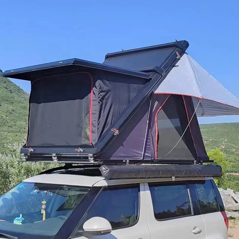 Factory Directly Supply Aluminium Hard Shell Car Roof Top Tent With Luggage Racks For Sale Waterproof Hard Top Roof Tent