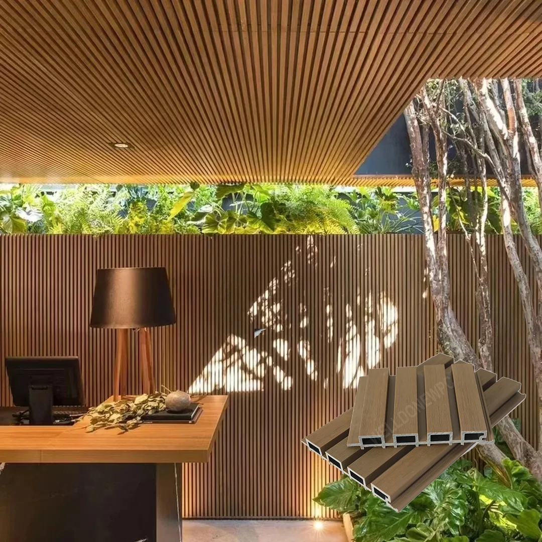 Outdoor partition wall board brick cladding fluted decorative exterior wpc wall panel