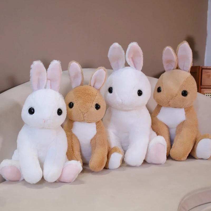 Rabbit plush toy 44cm and 54cm sitting stuffed animals lifelike rabbit custom snow hare plushies gift decor