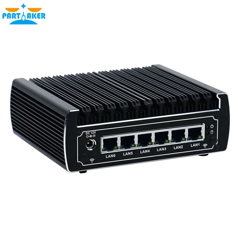 
Fanless Hardware Firewall Pfsense Mini PC Kaby Lake 3865U 3855U With 6*RJ45 LAN Firewall Router Support AES-NI 4*USB3.0 