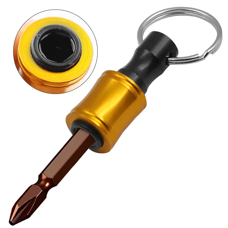 1/4 inch Hex Shank Screwdriver Bit Holder Quick Release Extension Rod Keychain Drill Screw Bit Quick Change