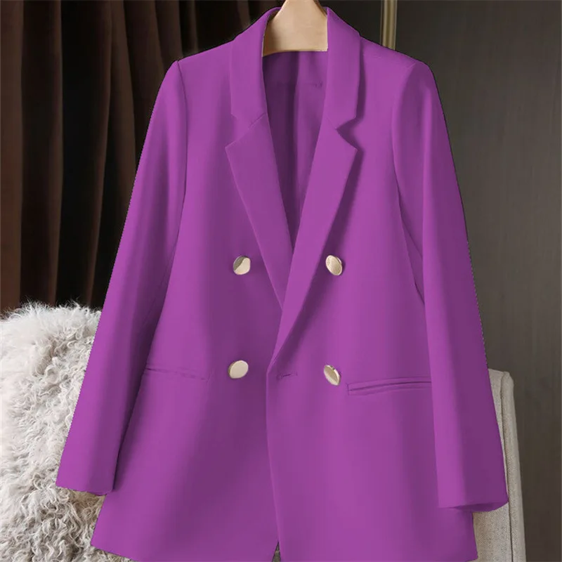 New Women Fashion Jacket Top Lapel Collar Luxury Button Blazer Top Plus Size Female Elegant Suit Coat