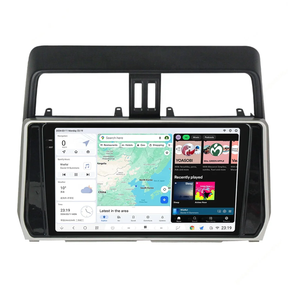 Navifly 2K 1din DUDU7 car stereo audio auto electronics dvd player QLED screen support dvr dsp  for Toyota Prado 2017-2018