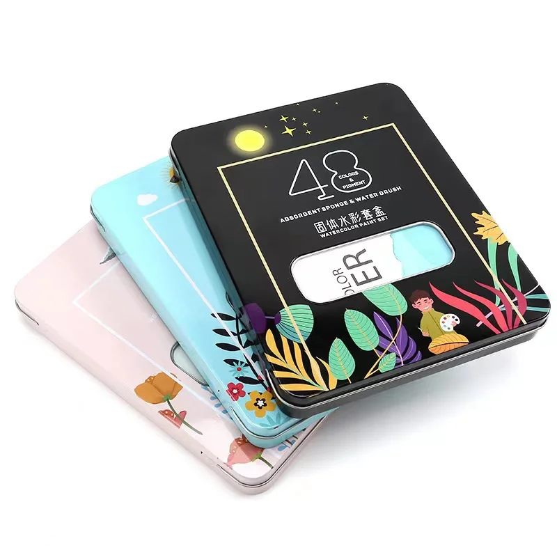 Wholesale 24/36/48 Colors Watercolor Paint Sets Solid Watercolour Paint Watercolor Pigment School Painting Drawing Art Supplies