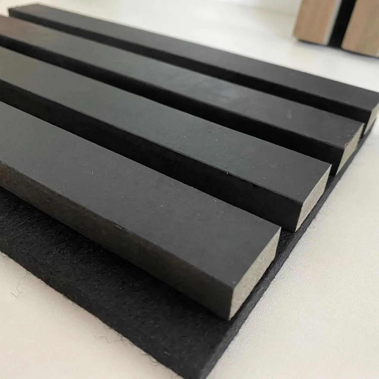 DESIGN Art Natural Oak Acoustic Slat Ceiling Board Charcoal Fluted Wooden Slats Noise Reduction Sheet Soundproofing Wood Wall