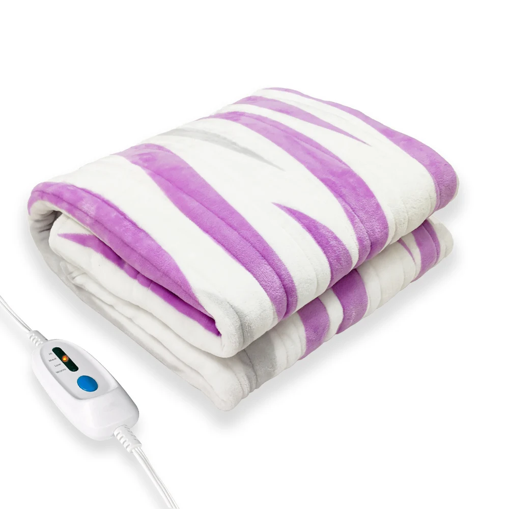 120v machine washable soft Printed Flannel electric heated single bed Best Price Heated Throw electric blanket