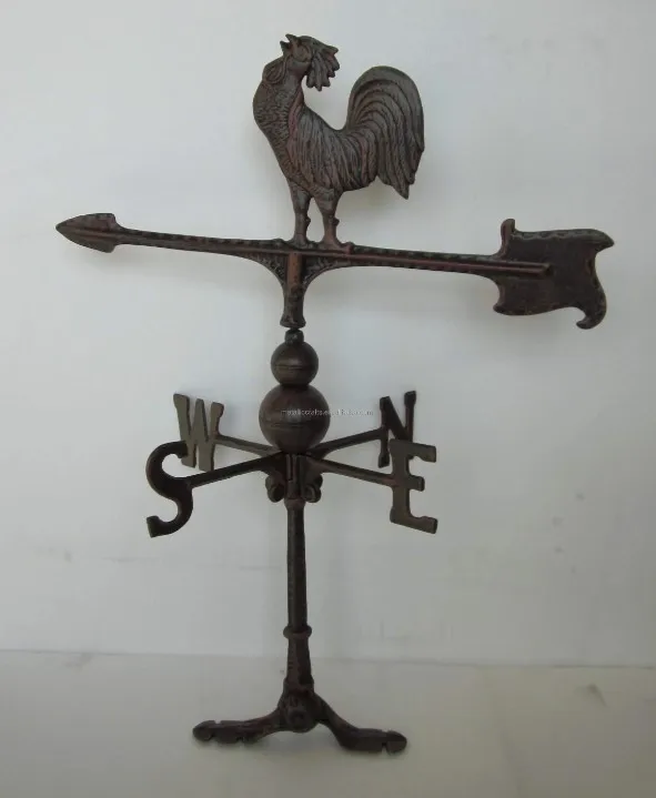 Cast aluminium Decorative Garden Ornaments  Weather vane  Outdoor Wind Direction Indicator Garden Farm rooster wind wheel