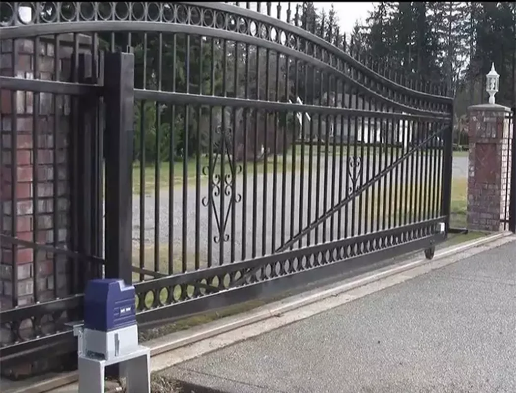 Latest Design Metal Wrought Iron Steel Aluminum Sliding Gate Automatic Entry Main Gate Hot Sale