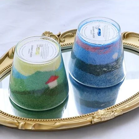 Ice flower wax Candle Material Kit sand painting DIY glass jar sand wax candle handmade
