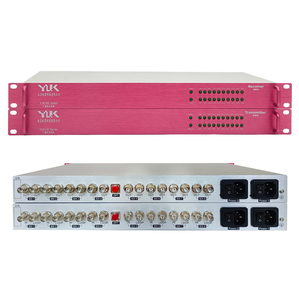 Fully Stocked Broadcast Grade 1 to 8 channels 12G-SDI CWDM Fiber Optic Extender Converter