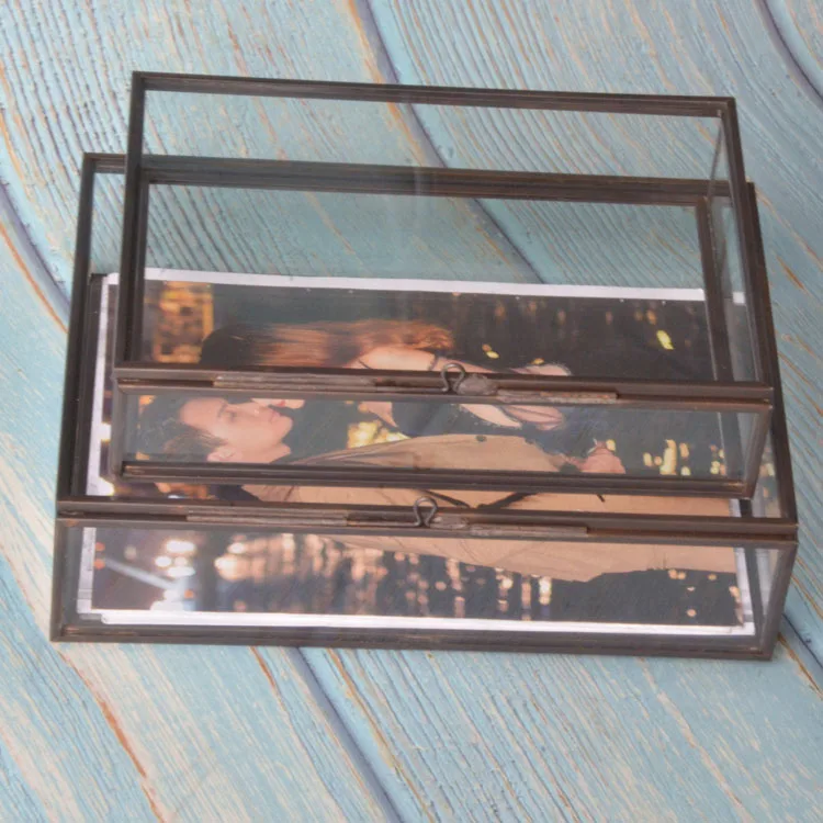 simple trending wedding giveaway mini photography gifts dikina 5x7 4x6 card vintage gold glass photo box album memorial storage