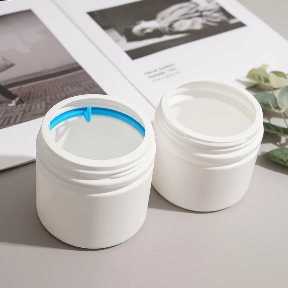 Plastic Storage Container Food Grade Nut Paint Glue Cosmetic Packaging Jar Good Sealing White black body cream Jar With Lid