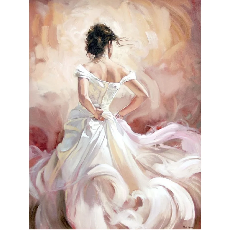 Beautiful Half-Nude Back Women Diamond Painting by Numbers Kits Luxury Oil Painting Home Decoration Figure Portrait Paintings