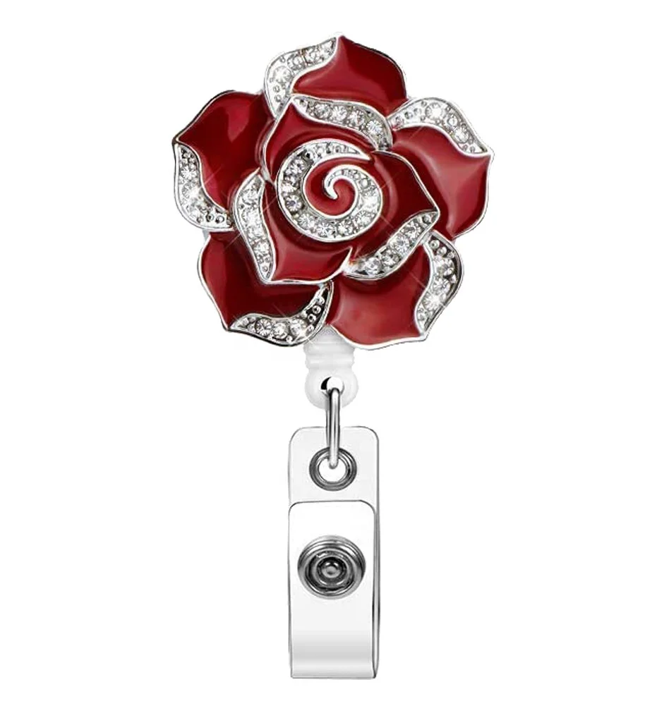 Medical Bling Retractable Badge Holder Pull Reel Badge Reel Alligator Clip