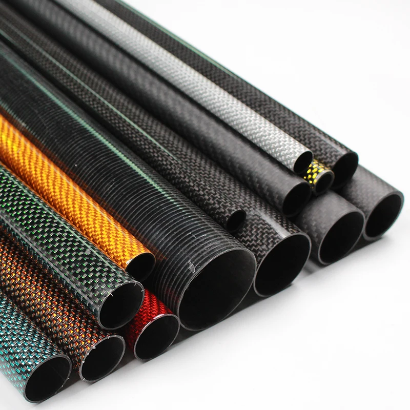 CFRP Customized Length Heat Resistant Roll wrapped 3k Carbon Fiber Tube Length 100cm Fibre Carbon Tube