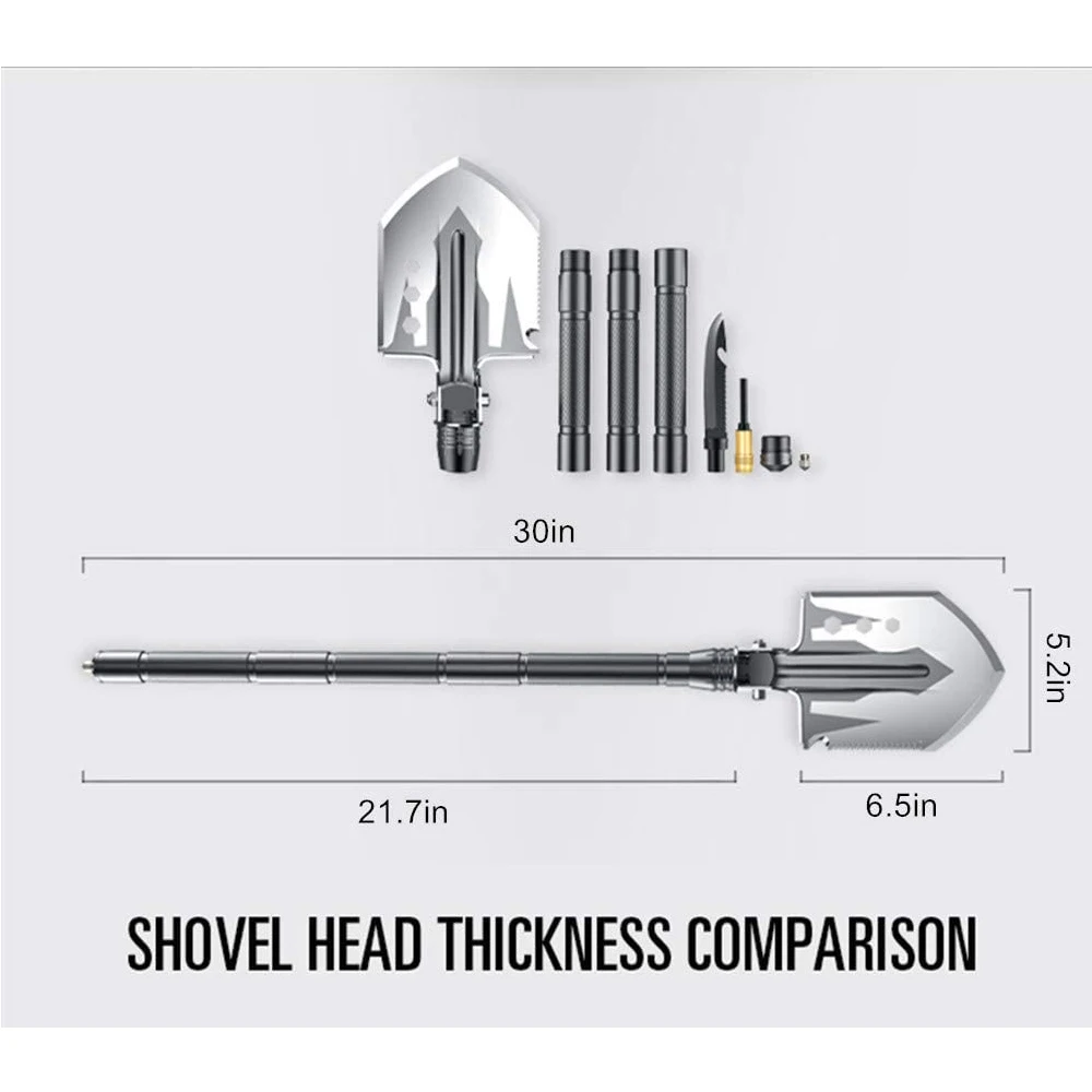 
ODETOOLS Garden Tools Folding Shovel Multifunctional Hardware Hand Tools Fold Steel Shovel 