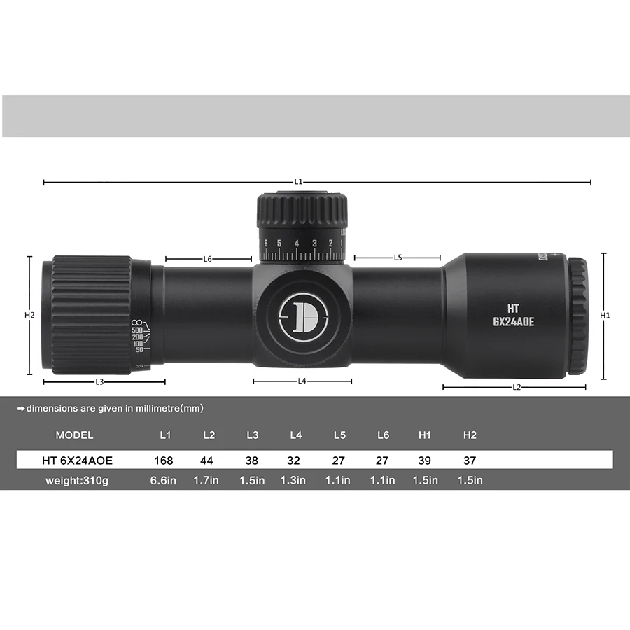 6X24 with Illuminated Hunting Scope 6x and Ultra Compact Scope