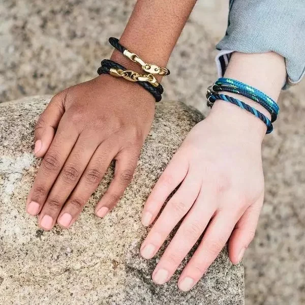 Leather jewelry Leather Double Wrap Bracelet with Polished stainless steel button bracelets handmade jewelry for men and women