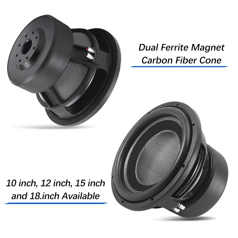 bass sub woofer dual 4ohm powered 12 18 inch car subwoofer basket 15 magnents 6000w not amp subwoofers
