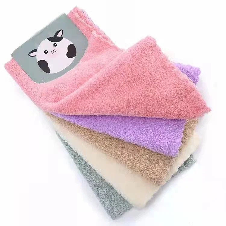 Wholesale Premium Dishcloths Super Absorbent Coral Velvet 30*30 Colorful Kitchen Towel