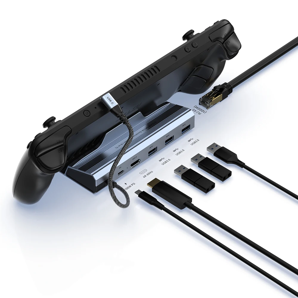 Steam Deck Dock With Hub  PD Charging Usb3.0 1000M Hdmi Steam Deck Stand With Usb