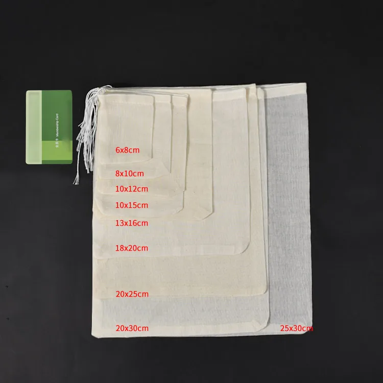 Муслиновые хлопковые чайные пакетики, хлопковые муслиновые пакетики для еды