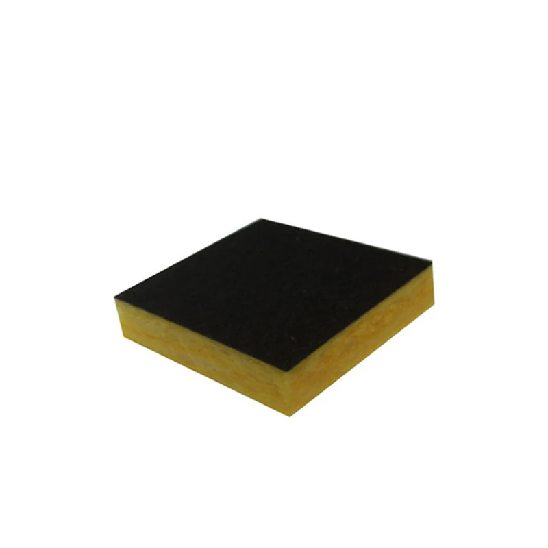 Hig quality sound insulation material black faced fiberglass insulation glass wool acoustic panel with glass veil FOR SPAN
