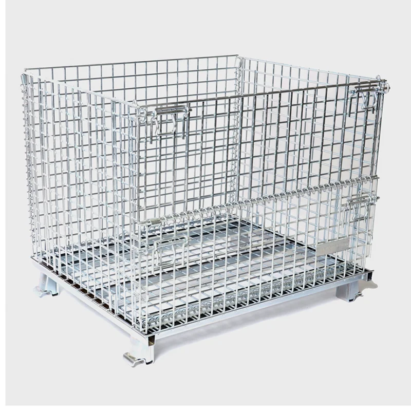 Factory Supplying Industrial Transport Storage Equipment folding wire mesh roll container cages trolleys