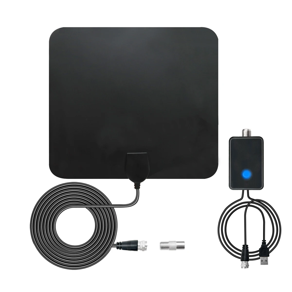 Flat Thin High Gain 50 miles Indoor VHF UHF Amplifier Digital HDTV TV Antenna