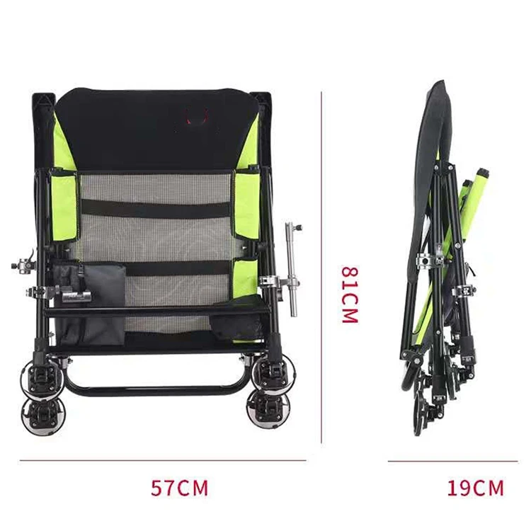 Portable Folding Beach Fishing Bed Chair Adjustable Recliner outdoor  army Green beach aluminum alloy fishing chair