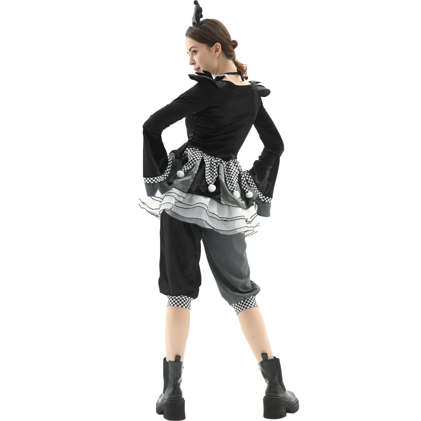 M-XL Circus Madness returns to thriller Cosplay game costumes for Halloween Circus Evil Clown couple party dresses