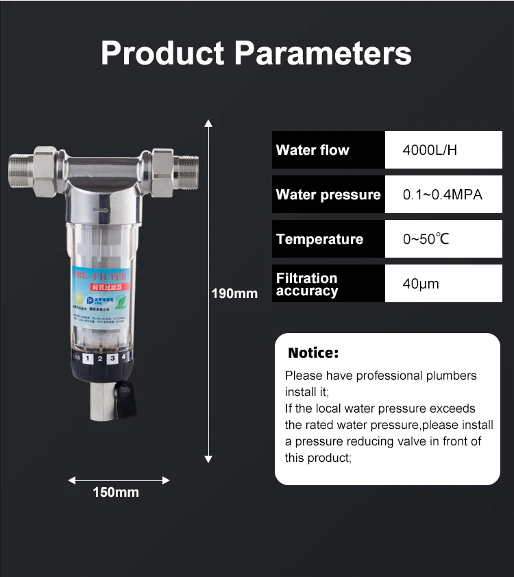 Best Option Whole House Water Filter Machine Faucet Water Treatment Filters for Home and Outdoor Use