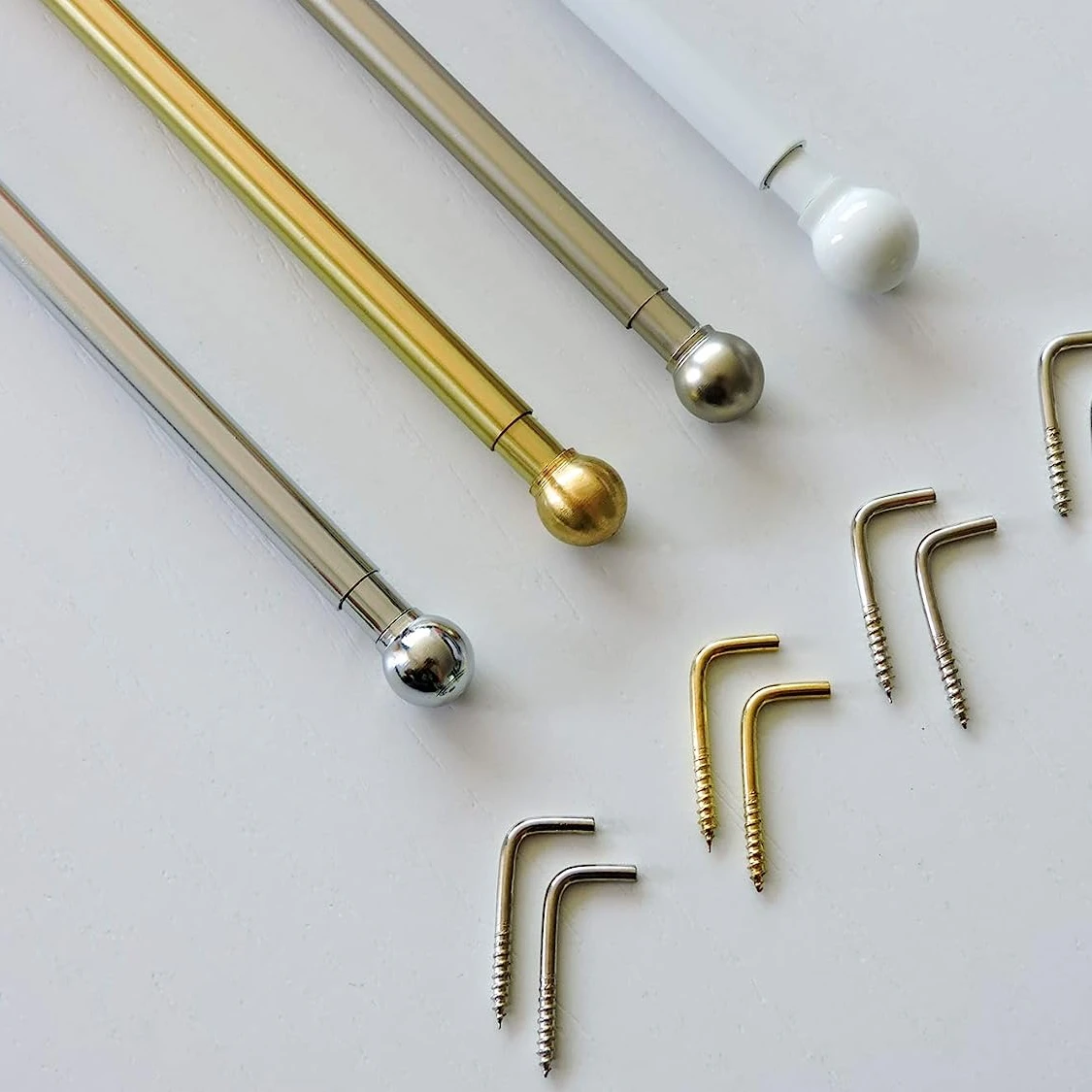 Hot Sale High Quality Fashion Solid Finials Design Curtain Poles Tracks Accessories Cafe Curtain Rods Ball Shape