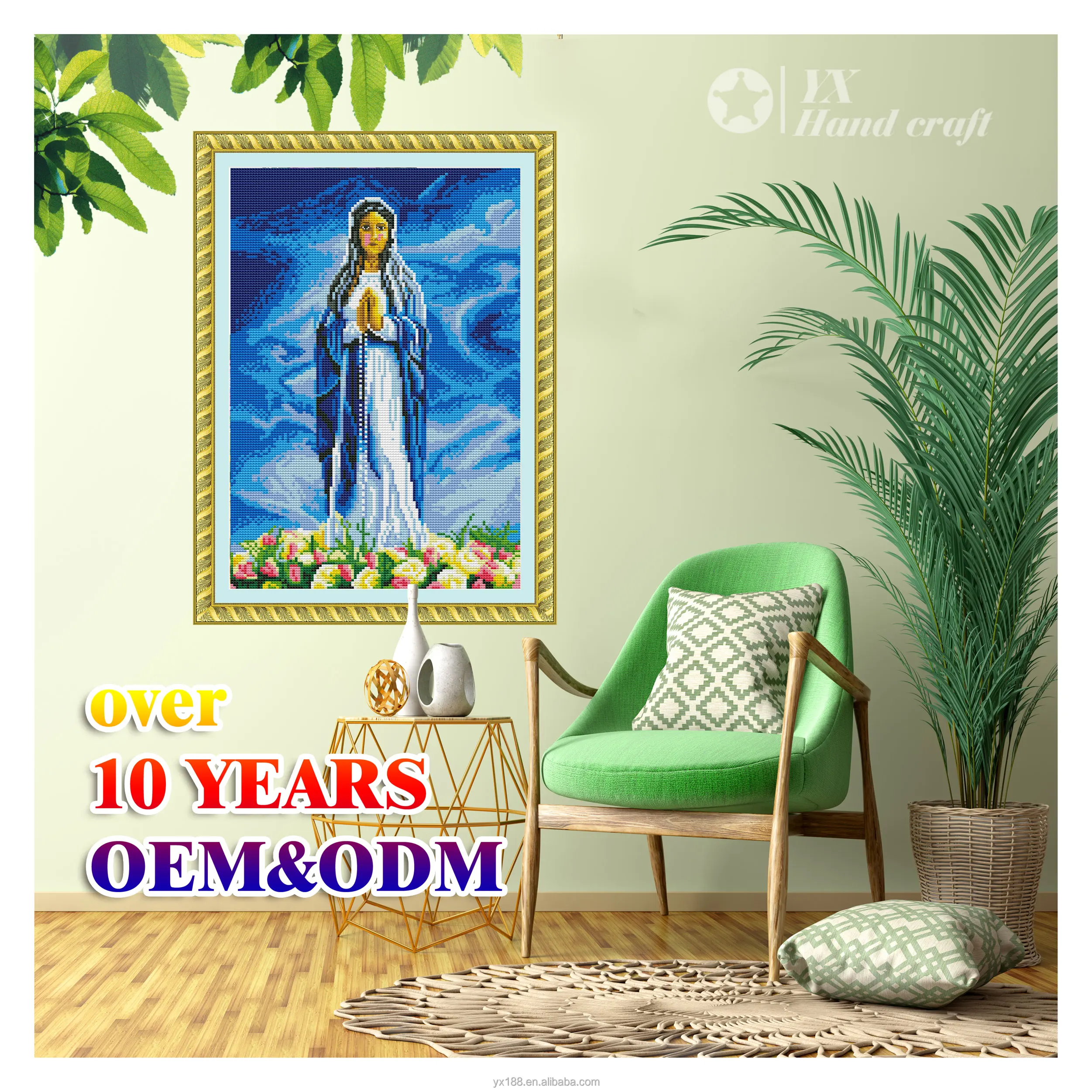 2022 Meian Dropshipping handmade cross stich cross-stitching Painting Canvas Wall Art with low price