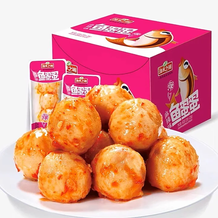 Wholesale Exotic Snacks Small Fish Eggs Spicy Ready to Eat Food Fish Tofu and Fish Ball Spicy Snacks