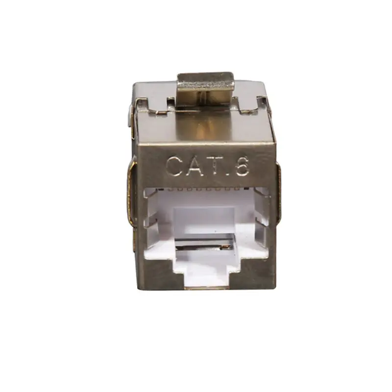 Shielded Straight Through Cat6A RJ45 Keystone in-Line Coupler Silver Use For Networking/Patch Cables/Ethernet Cable/Chord
