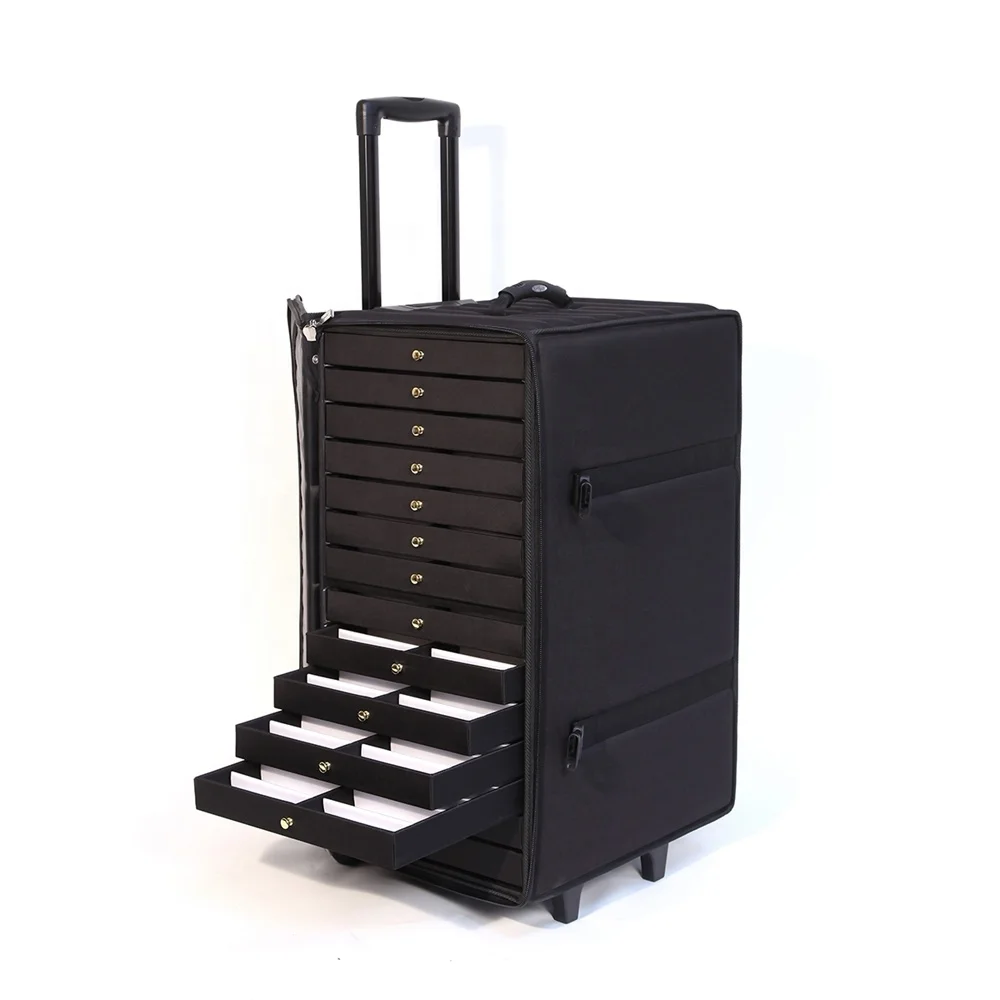 Wholesale Large Capacity Eyewear Display Box Durable Glasses Trolley Case Portable Suitable Sunglasses  For Suitcase