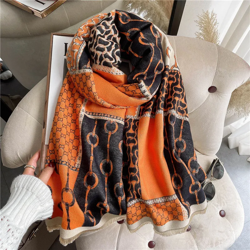 Winter Scarf Cashmere 2021 Pashmina Shawls Luxury Brand Warm Large Soft Blanket Wholesale Wool Scarves