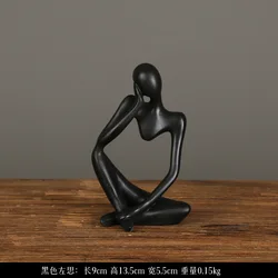 Resin Thinker Crafts Abstract Sculpture Thinking Statue Collectible Human Figurines Home Office Bookshelf Desktop Decor