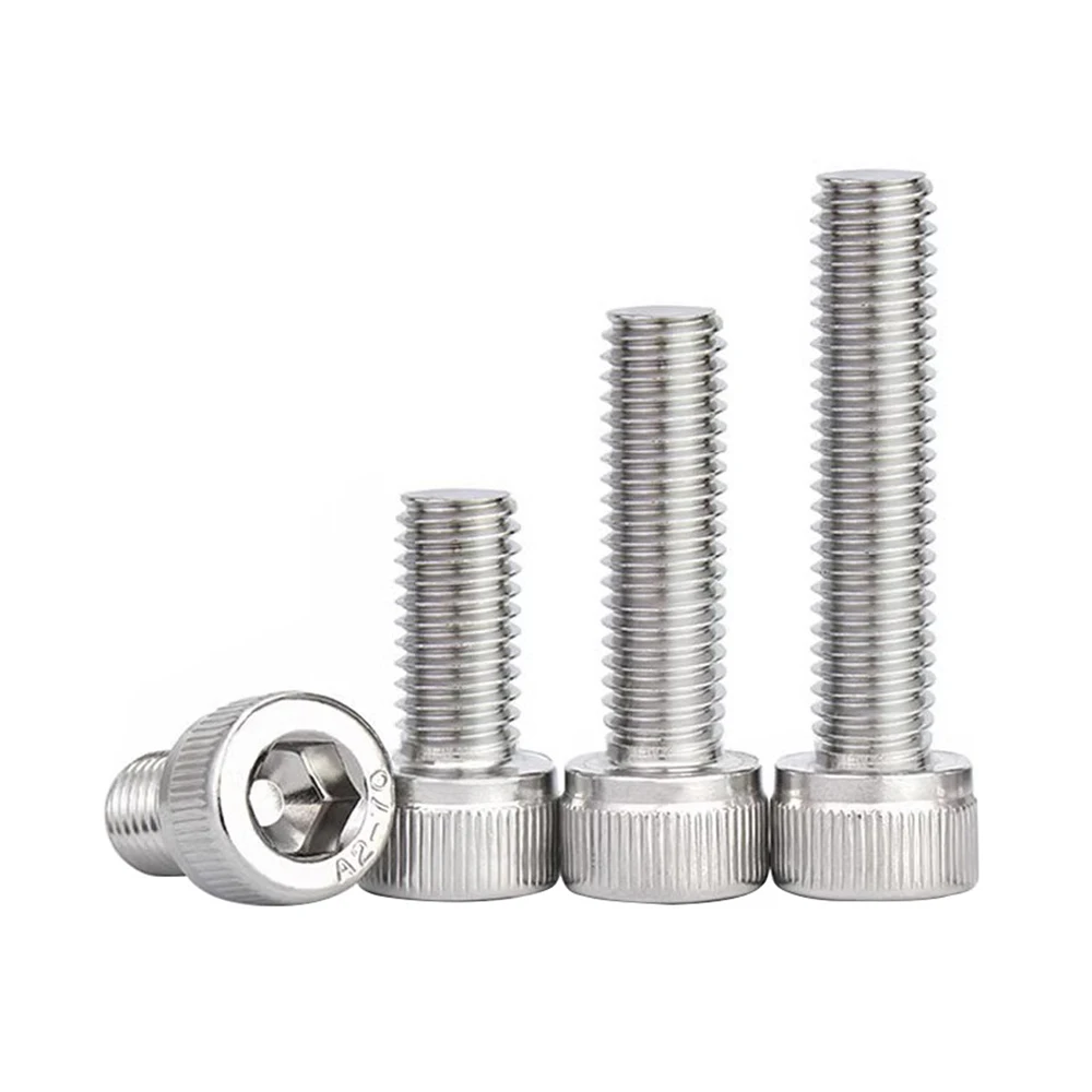Stainless Steels Allen Motor Screw Ss304 Sus316  Hexagon Socket Cheese Cylindric Cup Head Knurled Hand Screws