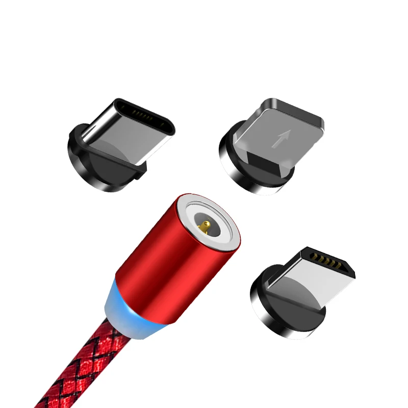 Mobile Phone Cables Wholesale 3 in 1 USB 360 degree Rotating 1m 2m 3m Magnetic Charging Cable