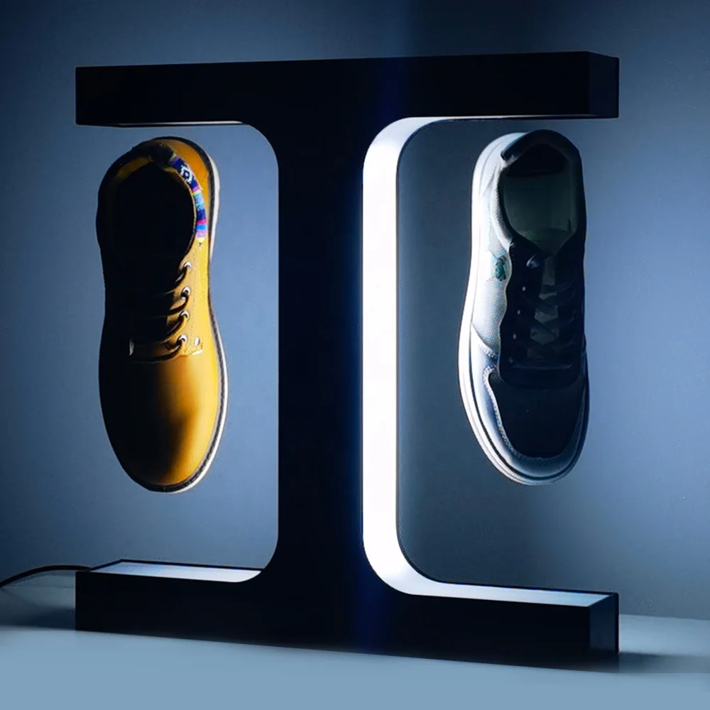 New Pattern Acrylic Advertising shoe display stand Magnetic Floating Shoe Display Levitating Sneaker Display shoe floating Racks