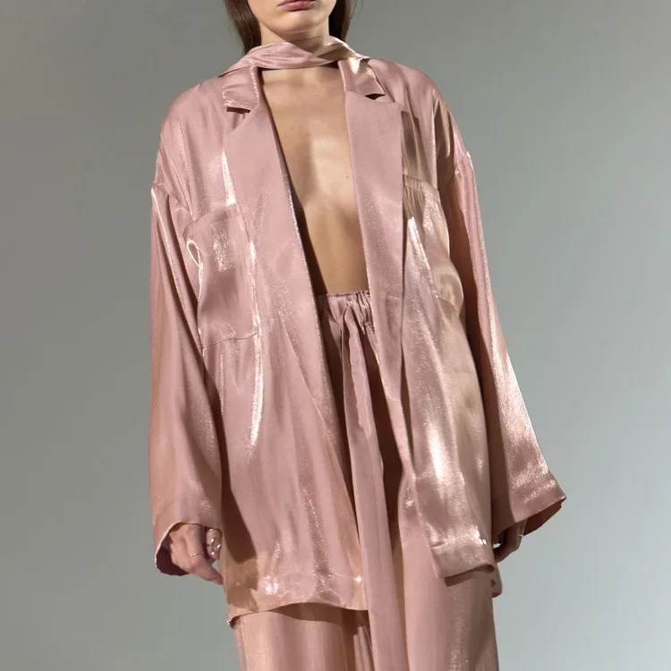 2022 Fall New Oversized Shirt Wide Leg Women Pants Set Loose Trousers Suit Two Piece Pants Set For Woman